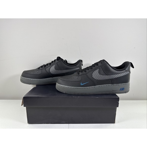 Nike‎ Air Force 1 '07 LV8 J22 Carbon Fiber Weave Black Men's 12US New Sneakers - Picture 1 of 8